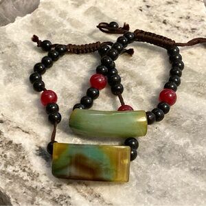 2 Beautiful Glass Beaded Bracelets